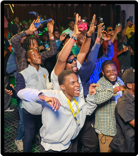 Some attendees of DevFest Lagos 2024 dancing during the after-party